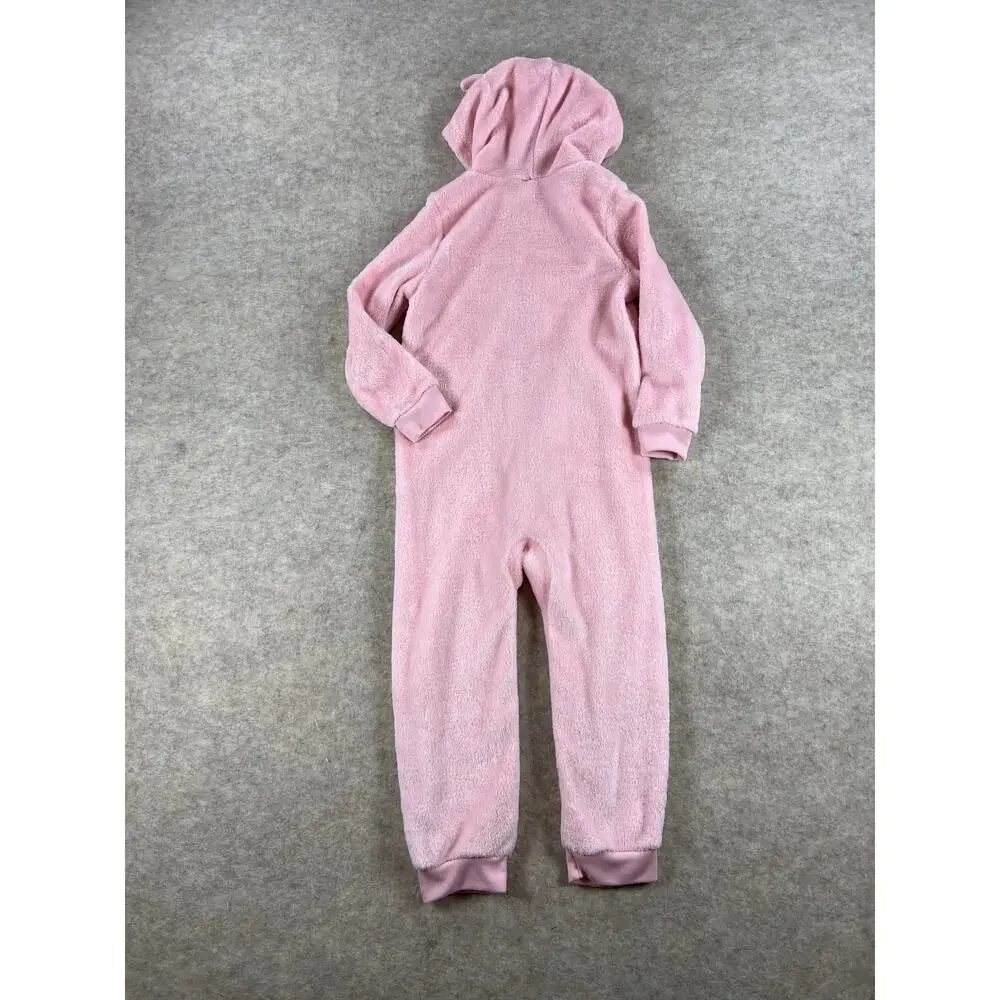 Carters Pink Fleece Unicorn Zip Up Romper One Piece Jumpsuit Girls Size 4